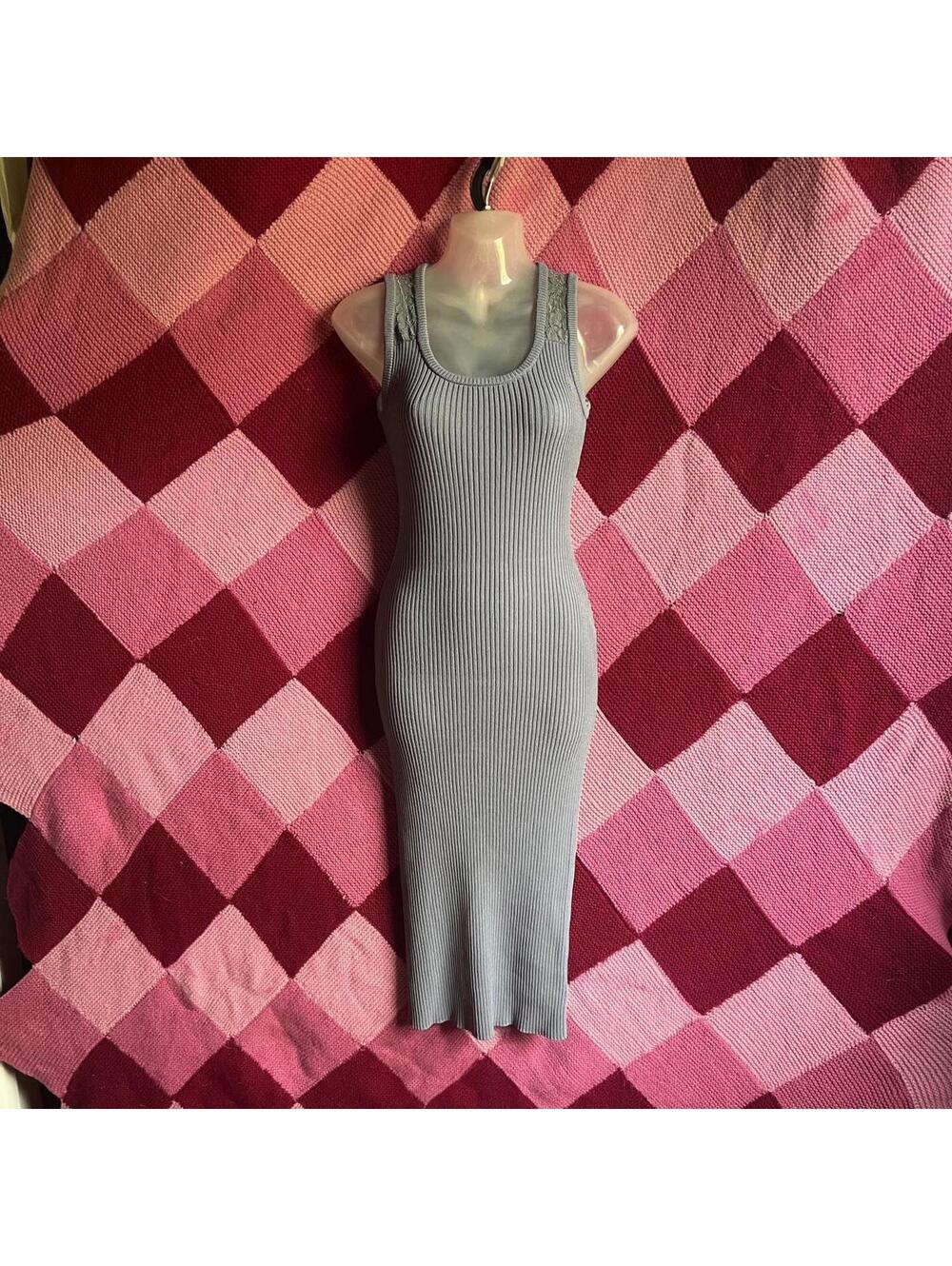 baby blue bodycon ribbed knit midi dress